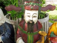 3 Large Chinese Hardwood Temple Statues 1930s (9 of 10) 3 Large Chinese Hardwood Temple Statues 1930s (9 of 10)