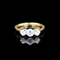 Vintage Diamond Three Stone Trilogy 18ct Gold and Platinum Ring (7 of 11) Vintage Diamond Three Stone Trilogy 18ct Gold and Platinum Ring (7 of 11)