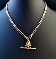 Antique 9ct Yellow Gold Double Albert Chain, Watch Chain, Curb Link (7 of 13) Antique 9ct Yellow Gold Double Albert Chain, Watch Chain, Curb Link (7 of 13)