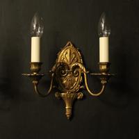 French Gilded Brass Twin Arm Antique Wall Lights (9 of 10) French Gilded Brass Twin Arm Antique Wall Lights (9 of 10)