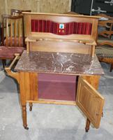 Satin Walnut Marble Top Washstand - 1920s (2 of 4) Satin Walnut Marble Top Washstand - 1920s (2 of 4)