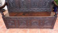 Country Oak Carved Settle Depicting Phoenix 1750 (2 of 13) Country Oak Carved Settle Depicting Phoenix 1750 (2 of 13)