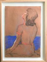 Original pastel 'The sun bather' by Dennis Gilbert NEAC. B.1922. From a studio collection (2 of 2) Original pastel 'The sun bather' by Dennis Gilbert NEAC. B.1922. From a studio collection (2 of 2)