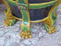 Very large Minton majolica jardiniere, 1881, with lion's head strapwork handles (5 of 12) Very large Minton majolica jardiniere, 1881, with lion's head strapwork handles (5 of 12)