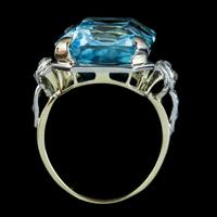 Aquamarine Diamond Cocktail Ring 14ct Gold 14.50ct Scissor Cut Aqua (6 of 8) Aquamarine Diamond Cocktail Ring 14ct Gold 14.50ct Scissor Cut Aqua (6 of 8)