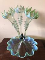 Large Victorian Epergne - Green Glass with White Opalescent Rims (3 of 15) Large Victorian Epergne - Green Glass with White Opalescent Rims (3 of 15)