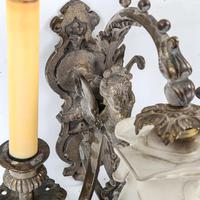 Pair of Ornate Bronze Twin-branch Wall Light Fittings (2 of 3) Pair of Ornate Bronze Twin-branch Wall Light Fittings (2 of 3)