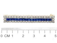 1.12ct Sapphire & 1.78ct Diamond, 12ct Yellow Gold & Palladium Bar Brooch c.1930 (7 of 9) 1.12ct Sapphire & 1.78ct Diamond, 12ct Yellow Gold & Palladium Bar Brooch c.1930 (7 of 9)