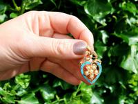 Seed Pearl, Enamel & 18ct Yellow Gold Pendant - Antique c.1890 (2 of 9) Seed Pearl, Enamel & 18ct Yellow Gold Pendant - Antique c.1890 (2 of 9)