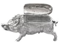 Sterling Silver Boar Vesta Box - Antique Victorian 1880 (6 of 12) Sterling Silver Boar Vesta Box - Antique Victorian 1880 (6 of 12)