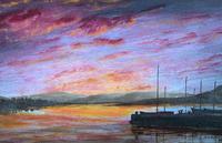 Sunset - Large Attractive Original 20th Century Vintage Seascape Oil Painting (9 of 12) Sunset - Large Attractive Original 20th Century Vintage Seascape Oil Painting (9 of 12)