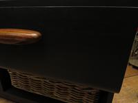 Vintage Mid Century Black Painted Sideboard, TV Cabinet with Basket, Gothic (6 of 14) Vintage Mid Century Black Painted Sideboard, TV Cabinet with Basket, Gothic (6 of 14)