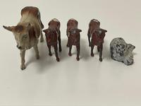 Set Miniature Antique French Lead Cold Painted Farm Animals Cow Calves Sheep (10 of 20) Set Miniature Antique French Lead Cold Painted Farm Animals Cow Calves Sheep (10 of 20)