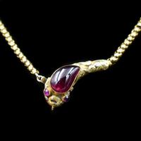 Antique Victorian Cabochon Garnet Yellow Gold Snake Serpent Necklace (3 of 11) Antique Victorian Cabochon Garnet Yellow Gold Snake Serpent Necklace (3 of 11)