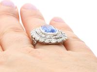 6.25 ct Ceylon Sapphire & 3.75ct Diamond, Platinum Dress Ring c.1930 (12 of 12) 6.25 ct Ceylon Sapphire & 3.75ct Diamond, Platinum Dress Ring c.1930 (12 of 12)