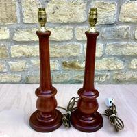 Pair of Mahogany Lamps