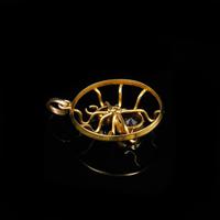 Antique Amethyst Paste 9ct Gold Spider Pendant (5 of 9) Antique Amethyst Paste 9ct Gold Spider Pendant (5 of 9)