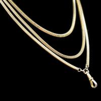 Antique Victorian Thick Long Guard Muff Snake Chain Rolled Gold Necklace with Dog Clip (8 of 9) Antique Victorian Thick Long Guard Muff Snake Chain Rolled Gold Necklace with Dog Clip (8 of 9)