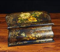 Antique 19th Century Victorian Papier Mache Stationery Box, Jewellery Storage