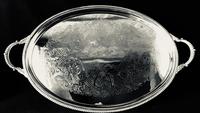 Large Silver Plated Oval 2 Handle Butlers Tray by Barker & Ellis (2 of 6) Large Silver Plated Oval 2 Handle Butlers Tray by Barker & Ellis (2 of 6)
