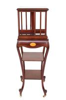 Edwardian Inlaid Mahogany Revolving Bookcase on Stand (4 of 7) Edwardian Inlaid Mahogany Revolving Bookcase on Stand (4 of 7)