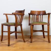 Vintage 1930s Oak Office Chair With Fresh Leather Seat x 2 (10 of 11) Vintage 1930s Oak Office Chair With Fresh Leather Seat x 2 (10 of 11)