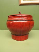 Antique Red Chinese Wooden Rice Bowl with Lid (4 of 12) Antique Red Chinese Wooden Rice Bowl with Lid (4 of 12)