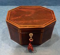 Georgian Hexagonal Mahogany Twin Section Tea Caddy with Inlay (3 of 18) Georgian Hexagonal Mahogany Twin Section Tea Caddy with Inlay (3 of 18)