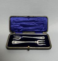 Charming Pair of Boxed Silver Pickle Forks (1 of 8)