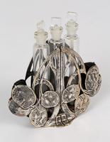 Continental Art Nouveau Silver Plated Scent Bottle Holder with Three Scent Bottles (3 of 15) Continental Art Nouveau Silver Plated Scent Bottle Holder with Three Scent Bottles (3 of 15)
