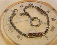 Pocket Watch Chain 1930s German Art Deco Silver Chrome & Goldstone Albert Nos (2 of 12) Pocket Watch Chain 1930s German Art Deco Silver Chrome & Goldstone Albert Nos (2 of 12)