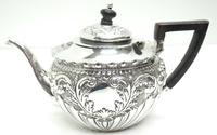 English Victorian Antique Solid Silver Tea Set, Embossed Decoration c.1890 (7 of 11) English Victorian Antique Solid Silver Tea Set, Embossed Decoration c.1890 (7 of 11)