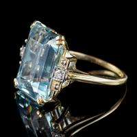 Vintage Aquamarine Diamond Ring 14ct Gold 12ct Emerald Cut Aqua (6 of 8) Vintage Aquamarine Diamond Ring 14ct Gold 12ct Emerald Cut Aqua (6 of 8)