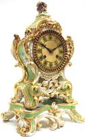 Antique 8 Day Porcelain Mantel Clock Sevres Green Floral French Mantle Clock (5 of 6) Antique 8 Day Porcelain Mantel Clock Sevres Green Floral French Mantle Clock (5 of 6)