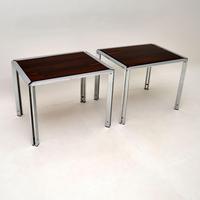Pair of Vintage Italian Rosewood & Chrome Side Tables (3 of 8) Pair of Vintage Italian Rosewood & Chrome Side Tables (3 of 8)