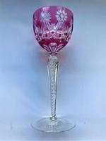Vintage Bohemian Cranberry Cut Hock Glass (4 of 7) Vintage Bohemian Cranberry Cut Hock Glass (4 of 7)