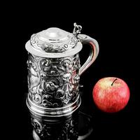 Antique Solid Sterling Silver Large Tankard with Royal Marines Officer Interest - Goldsmiths & Silversmiths Co 1900 (27 of 28) Antique Solid Sterling Silver Large Tankard with Royal Marines Officer Interest - Goldsmiths & Silversmiths Co 1900 (27 of 28)
