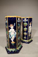 Very Rare Pair of Late 19th Century Majolica Stick Stands (2 of 5) Very Rare Pair of Late 19th Century Majolica Stick Stands (2 of 5)