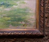 Original 1902 Antique French Riverscape Landscape Oil on Canvas Painting (10 of 13) Original 1902 Antique French Riverscape Landscape Oil on Canvas Painting (10 of 13)