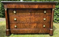 French Empire Commode in Figured Mahogany