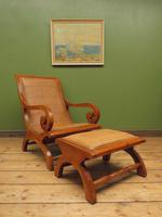 Vintage British Colonial Style Teak & Cane Plantation Chair & Footstool (17 of 17) Vintage British Colonial Style Teak & Cane Plantation Chair & Footstool (17 of 17)
