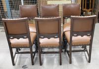 1940s Set of 6 Oak Dining Chairs with Brown Leather Seats (2 of 3) 1940s Set of 6 Oak Dining Chairs with Brown Leather Seats (2 of 3)