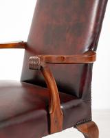 Pair of Chippendale Style Leather Gainsborough Chairs (2 of 8) Pair of Chippendale Style Leather Gainsborough Chairs (2 of 8)