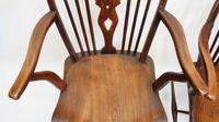 Pair Georgian Oak & Elm Windsor armchairs (19 of 20) Pair Georgian Oak & Elm Windsor armchairs (19 of 20)