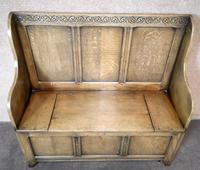 Oak Panelled Box Settle / Oak Hall Bench (9 of 11) Oak Panelled Box Settle / Oak Hall Bench (9 of 11)