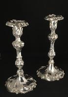 A Pair of Rococo Style Silver Plated Candlesticks. (2 of 4) A Pair of Rococo Style Silver Plated Candlesticks. (2 of 4)