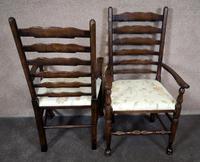 Pair Of Oak Ladder Back Armchairs (3 of 9) Pair Of Oak Ladder Back Armchairs (3 of 9)