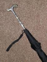 Antique Solid Silver Intricate Detailed Handled Umbrella W/Black Canopy "A.J.H" (18 of 18) Antique Solid Silver Intricate Detailed Handled Umbrella W/Black Canopy "A.J.H" (18 of 18)