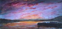 Sunset - Large Attractive Original 20th Century Vintage Seascape Oil Painting (2 of 12) Sunset - Large Attractive Original 20th Century Vintage Seascape Oil Painting (2 of 12)