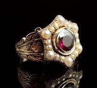 Antique Mourning Ring, 18ct Gold, Enamel, Pearl & Garnet - William IV (8 of 13) Antique Mourning Ring, 18ct Gold, Enamel, Pearl & Garnet - William IV (8 of 13)